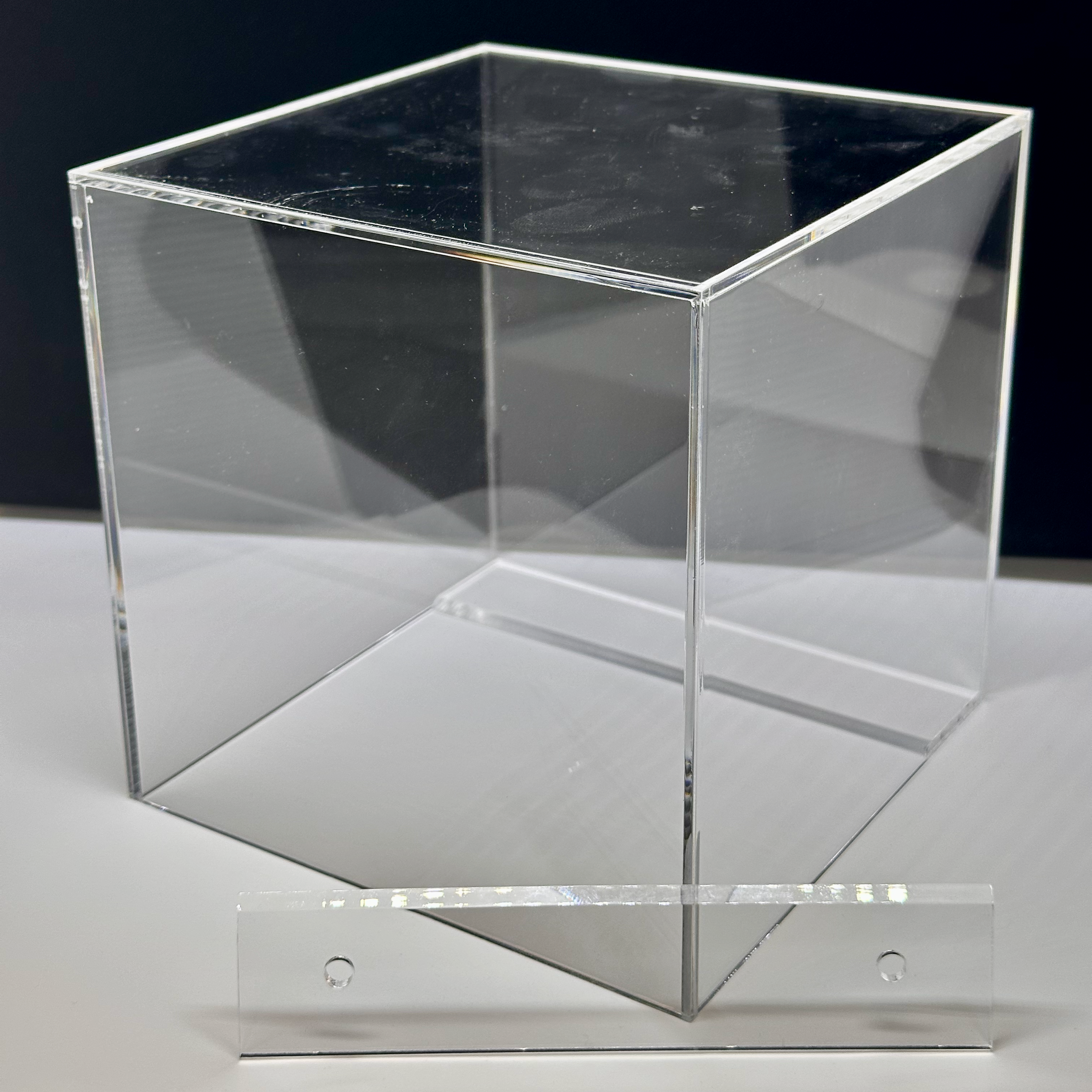Clear Wall Mounted Acrylic Display Box, 6x6x6 in